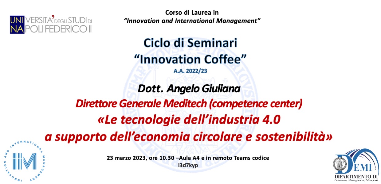 Innovation Coffee: Industria 4.0 per Economia Circolare e Sostenibilità